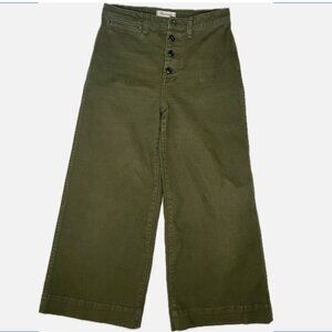 Madewell Emmett Wide-leg Crop pants Army Green Utility 27 Fall